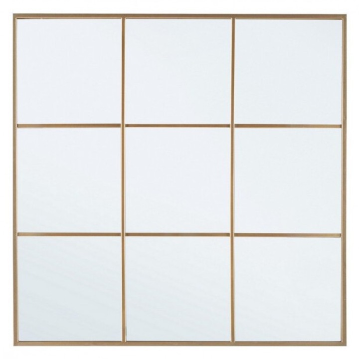 Arany fém keretes tükör Ablak 90x3x90 cm