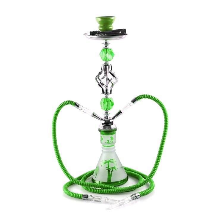 Narghilea Toro, Oasis, 2 furtunuri, Verde, 53 cm