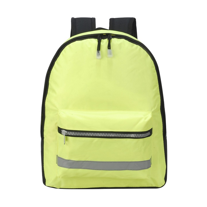 Jól látható poliészter hátizsák, Gatwick, Hi-Vis sárga, méret 33 x 42 x 13 cm, 18L