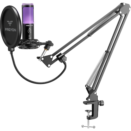 Microfon PREYON USB Eagle Scream PES43B, capacitiv, USB, Negru