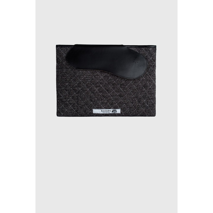 Husa Macbook/ ipad si Accesorii 13", bumbac/piele italiana, negru