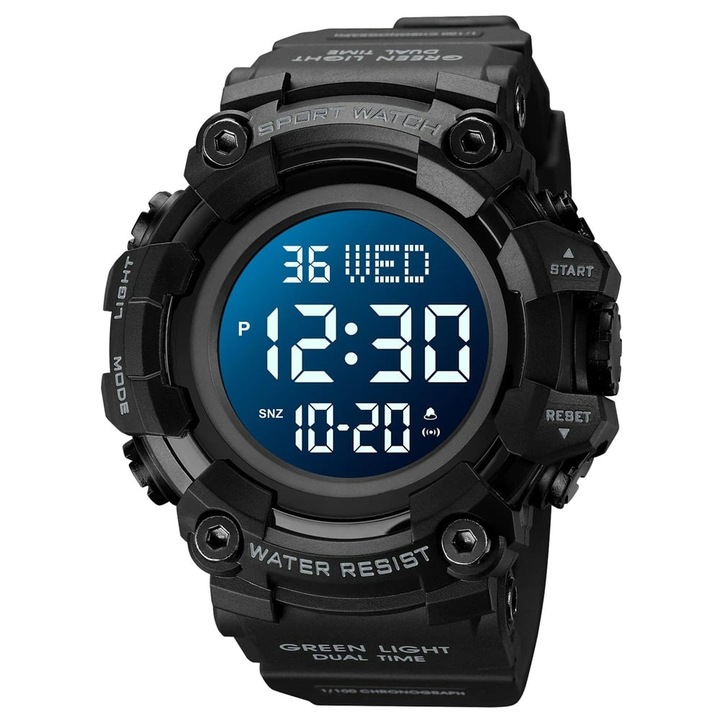 Мъжки часовник Skmei Sport Casual Army Style Military Dual Time Black