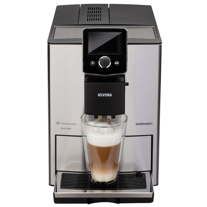 Espressor automat Nivona NICR 825 CafeRomatica, 1465 W, 1.8 l, 15 bar, argintiu/negru