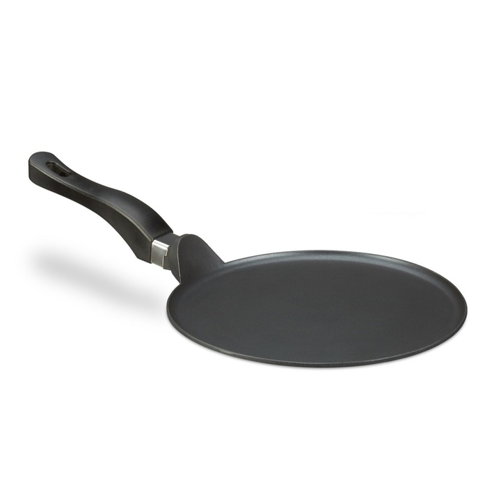 Tigaie pentru clatite Relaxdays, negru, din aluminiu, 8.5 x 25.5 x 45.5 cm