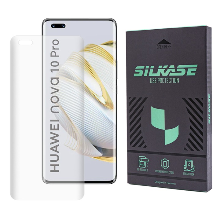 SILKASE matt UV üvegfólia Huawei Nova 10 Pro telefonhoz, teljes felületen ragad, Teljes kijelző, átlátszó