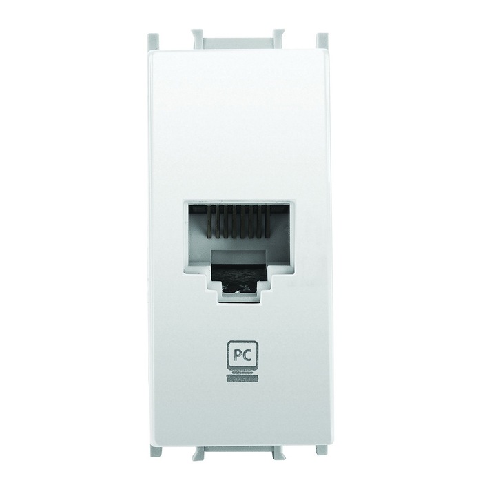 Букса за компютър Panasonic, cat5, модулна, 1м, бяла