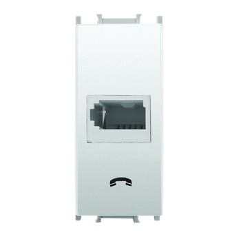 Priza telefon Panasonic, 1m, modular, Alb Priza telefon Panasonic, 1m, modular, Alb