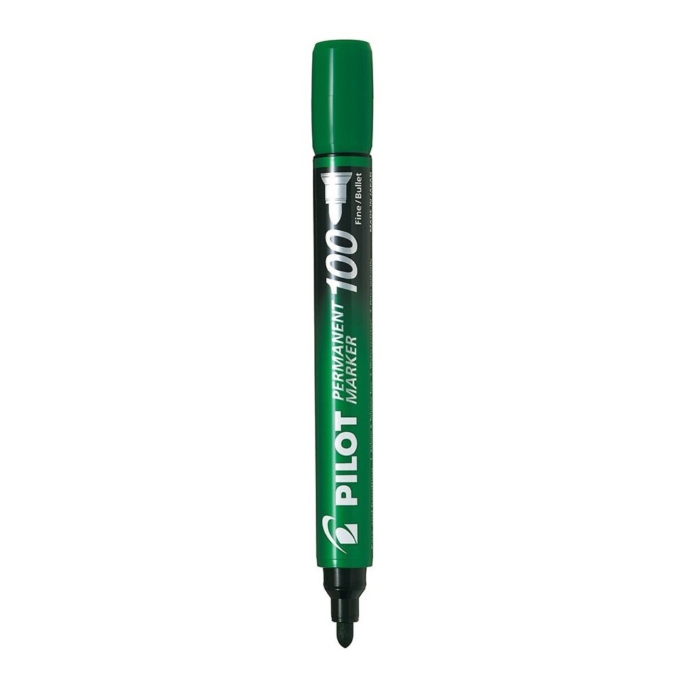 Marker permanent Pilot 100, varf rotund, verde