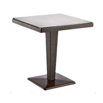 Masa patrata pentru bar din ratan PVC culoare cafea Masa patrata pentru bar din ratan PVC culoare cafea