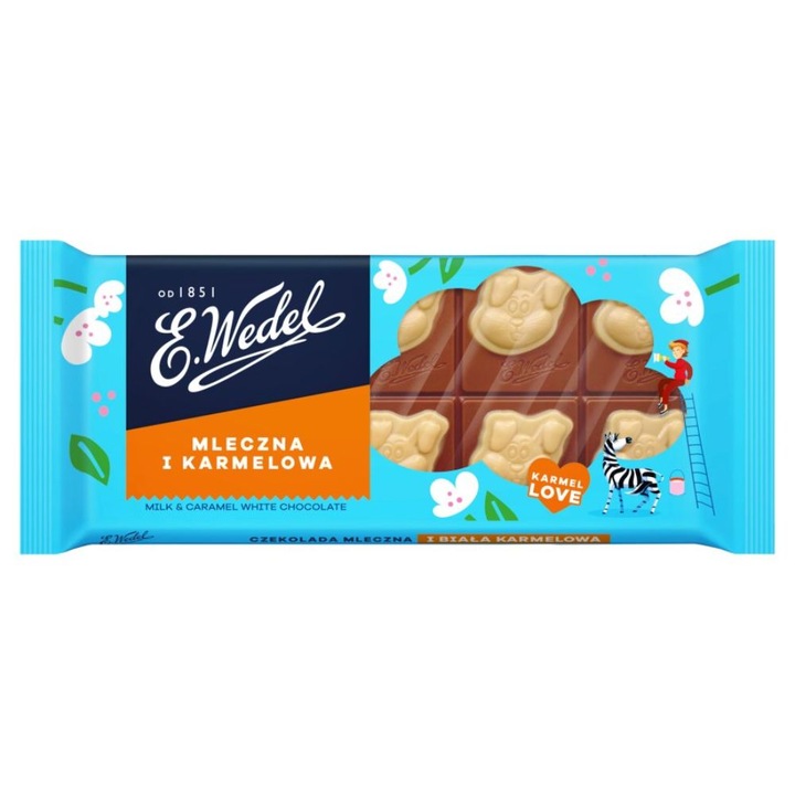 Ciocolata E.Wedel cu Lapte si Caramel, Cantitate 80 g
