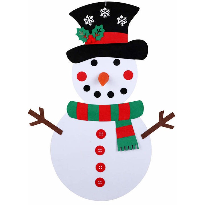 Om de zapada din fetru, cadouri Craciun, Castellano, 30 accesorii detasabile, 100x50 cm