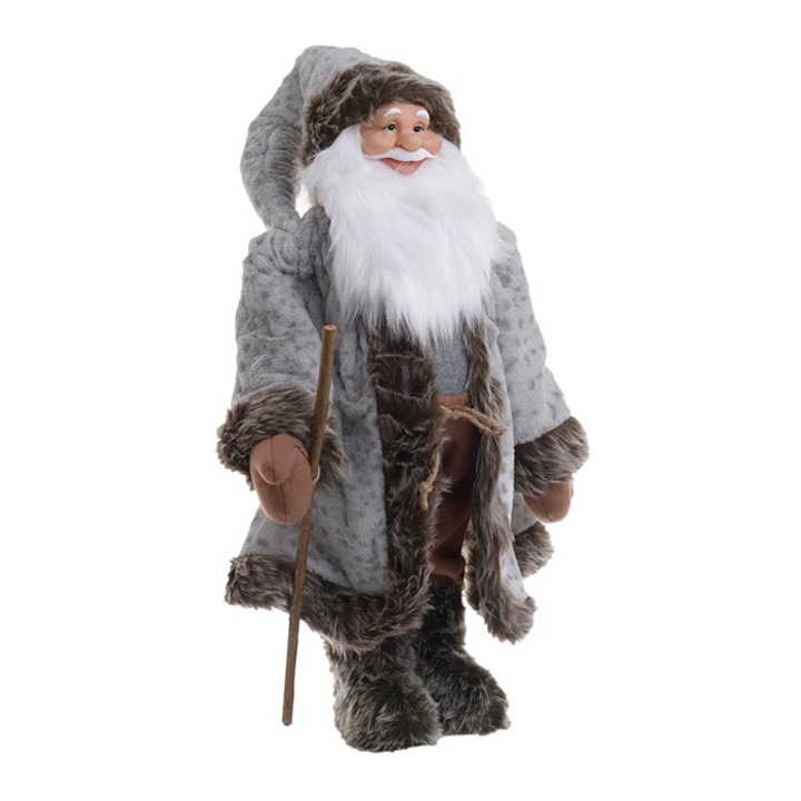 Decoratiune Craciun Santa gri H64cm