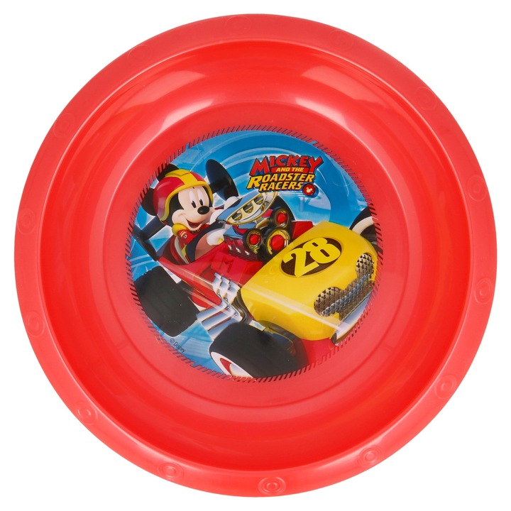 Műanyag tál, sokszínű, gyerekeknek, BPA-mentes, 16,5 cm, Roadster Racers, Mickey Mouse