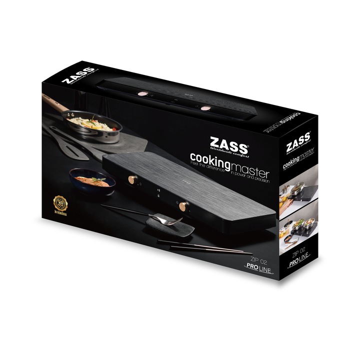 Plita electrica cu inductie Zass ZIP 02, 2800 W, 2 zone de gatit, Detectie automata a vasului de gatit, Butoane rotative, Temporizator, Oprire automata, Negru