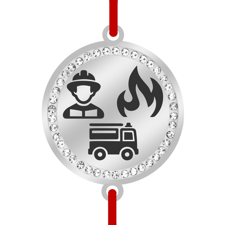 Bratara Inox Banut Pietre Pompier Argintiu