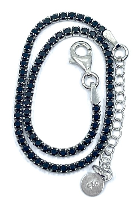 Bratara tip tennis din argint 925 cu zirconiu negru, Agavi