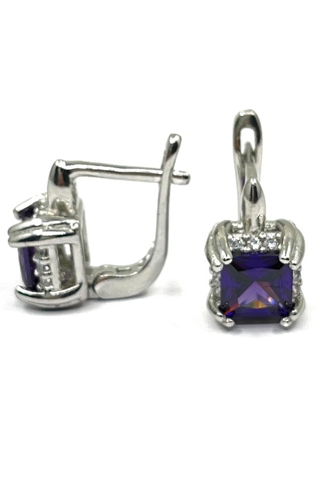 Cercei din argint 925 cu zirconiu mov, Agavi