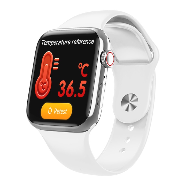 Ceas inteligent unisex, ecran 2 inch, silicon, negru, set cu casti Bluetooth, IP67, 38.5x44.5x14mm