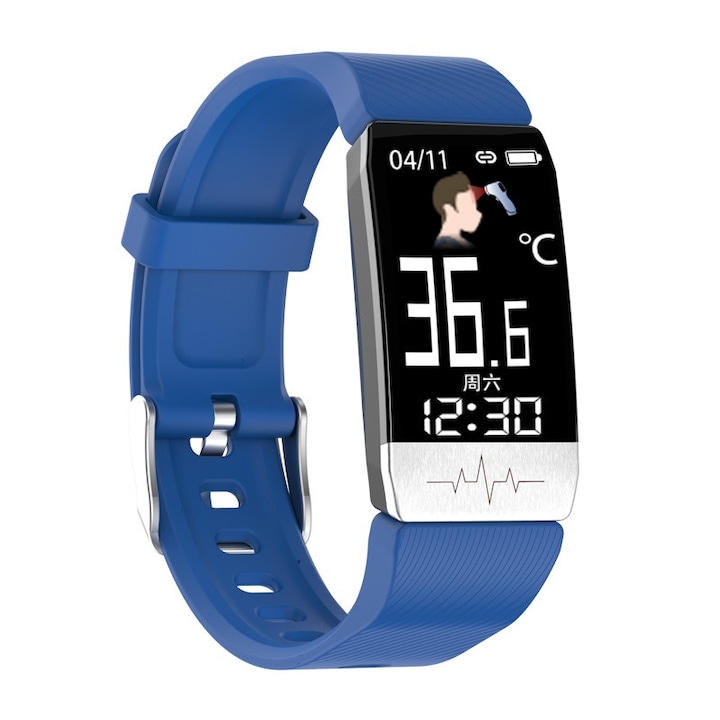 Ceas Inteligent Wapik® Z8, Ecran Tactil Complet 1.83", Monitorizare Ritm Cardiac Dinamic si SpO2, Bluetooth 5.2, IP67 Rezistent la Apa, Baterie 300mAh, Negru