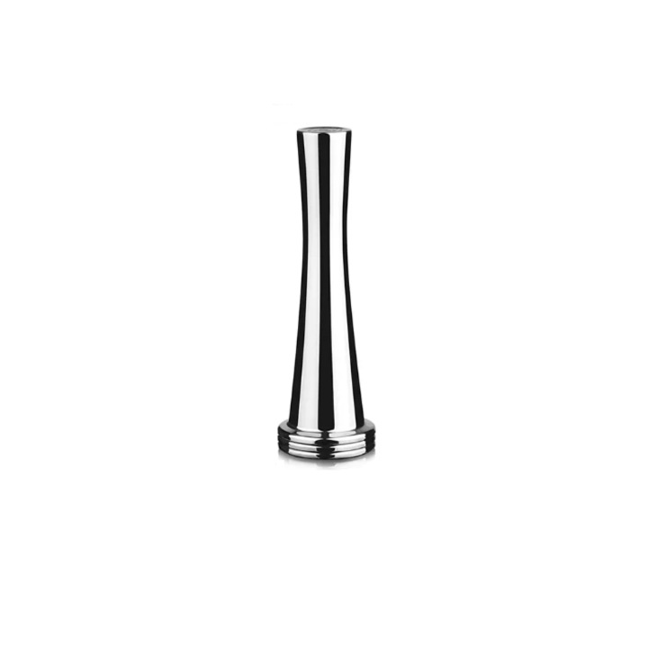 Tamper inox pentru capsule Nespresso, presa cafea, baza 24 mm, imbracat in silicon, argintiu