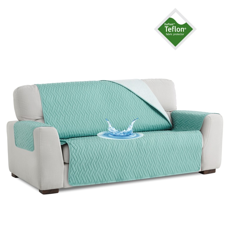 Протектор за диван, Тефлонов, Седалки 2 PLUS, Тюркоаз