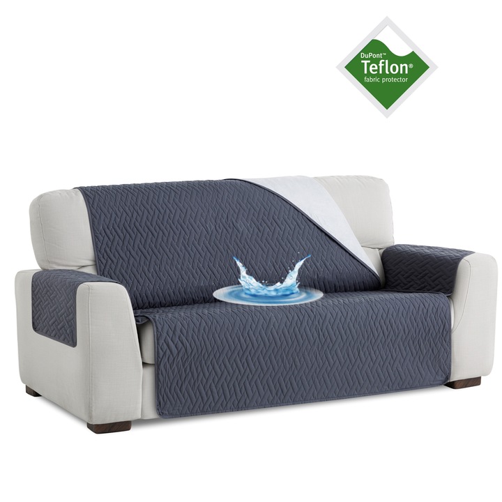 Тефлонов протектор за диван 4 места сив