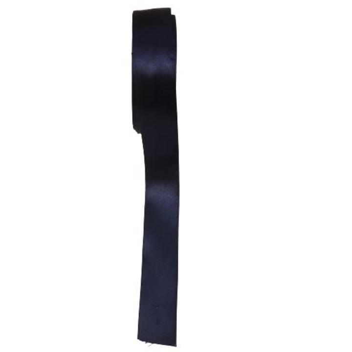 Тъмносиня сатенена панделка металик, ширина 2,5 см, 1 ролка 23 мл
