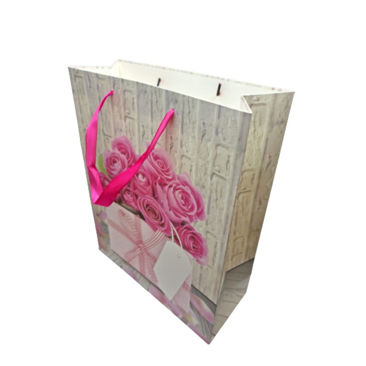 Punga pentru cadou, Carton, 26 x 10,5 x 32, Multicolor