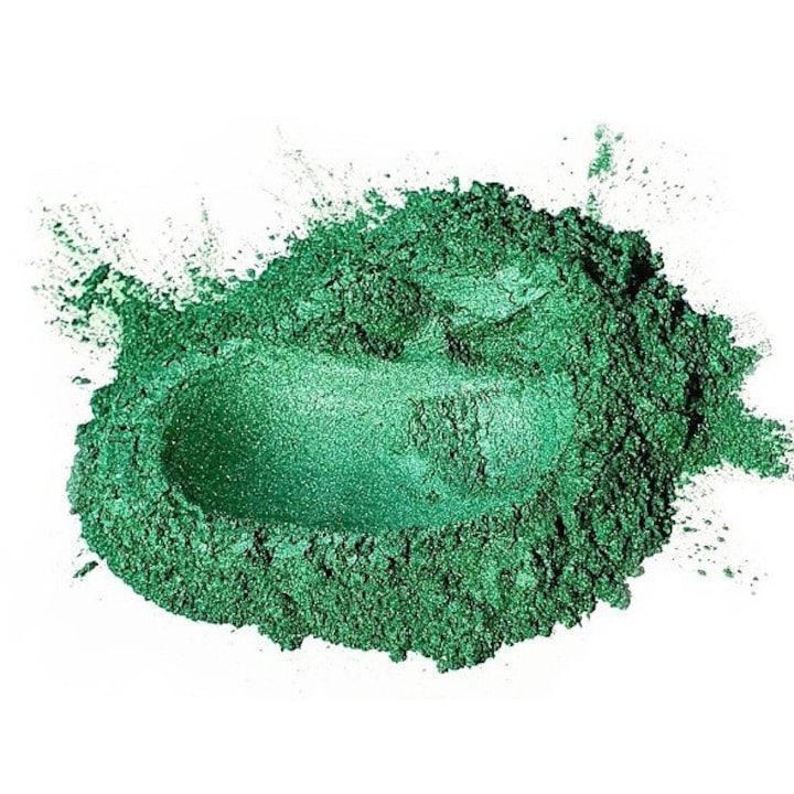 Pigment perlescent premium 35gr ink green, art line DEVE, colorant pulbere metalizata verde pentru rasina epoxidica, lac sau vopsea decorativa