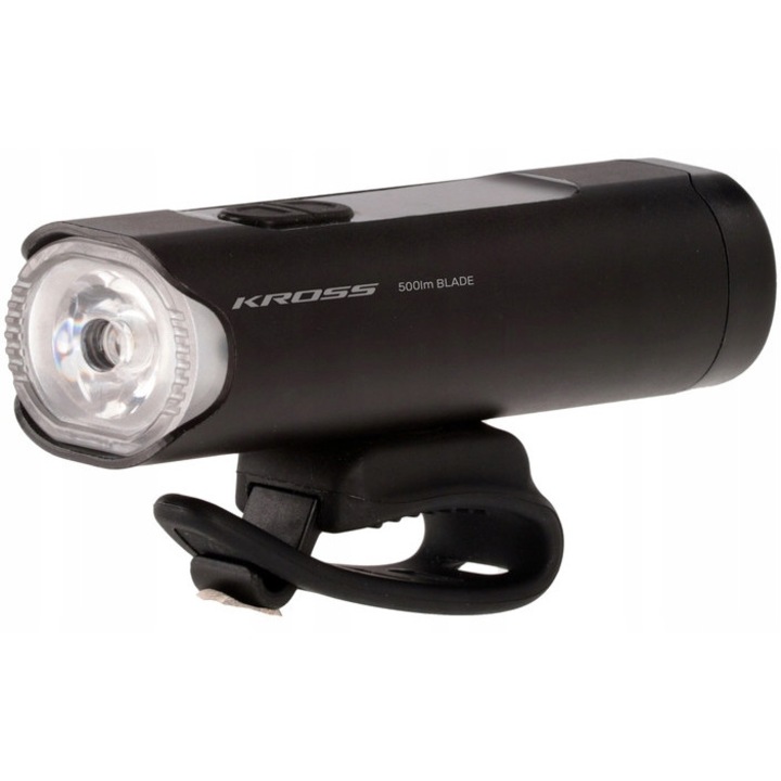 Far profesional KROSS Blade 500LM, 2400mAh, pentru trotineta / bicicleta, reincarcabil USB, 1 led frontal, activitati outdoor, negru