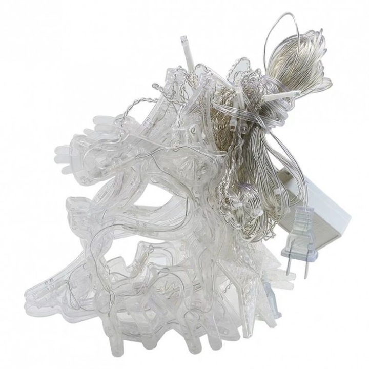 Set 2 bucati-Instalatie de Craciun, perdea luminoasa, 3M, 120 led-uri, lumina multicolor