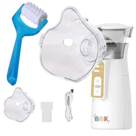 Aparat Portabil Aerosoli BBK®, Nebulizator Profesional si Ultra Silentios, Pentru Copii si Adulti, Tehnologie Mesh