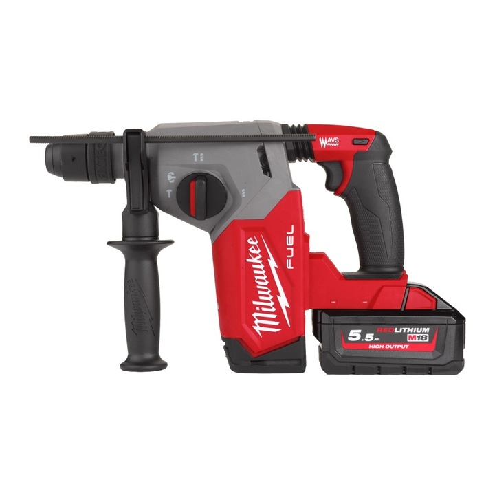 Milwaukee M18FHX-552X Akkus Fúró-Vésőkalapács - 18 V, 1330 RMP, 2,5 J, 2 x 5,5 Ah Akku + Töltő, Kofferben (4933478889)