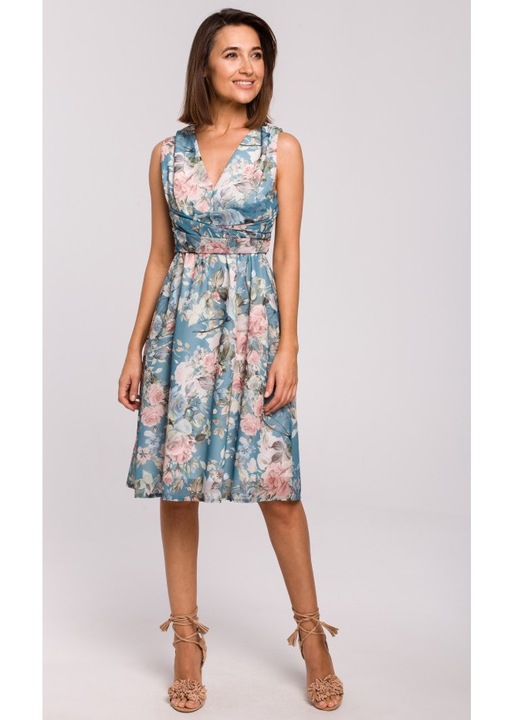 Rochie de vara multicolora Style, Roz/Albastru