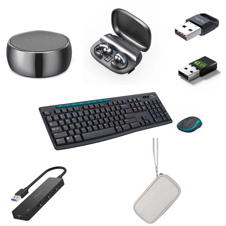 Комплект клавиатура MK275, Logitech, Wireless, Bluetooth, USB, Черна