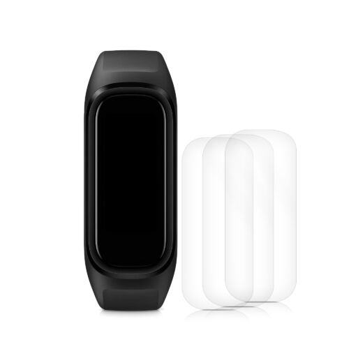 kwmobile Cover Comaptible with Huawei Band 7 / Band 6 / Honor Band 6 (Set  of 2) -Tempered Glass with Plastic Frame - Black/Transparent black /  transparent