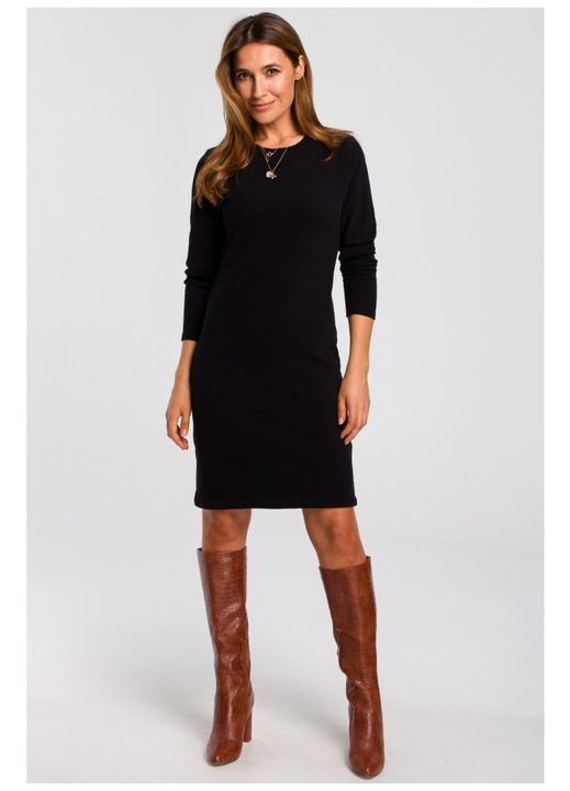 Rochie pulover, Style, Bumbac/Elastan, Negru