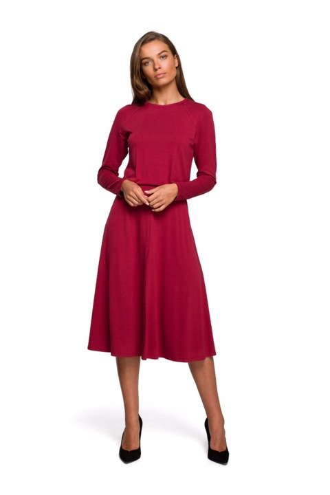 Рокля, Style, Разкроена, вискоза, червено, Червен