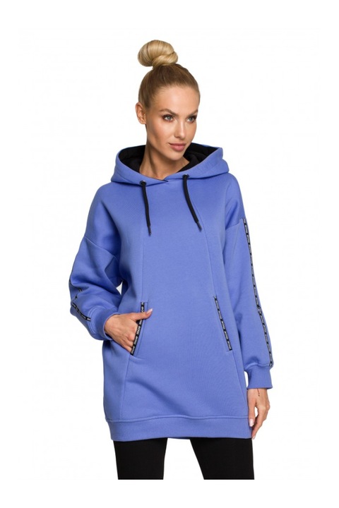 Bluza de dama MOE, Cu gluga, Bumbac, Poliester, Mov