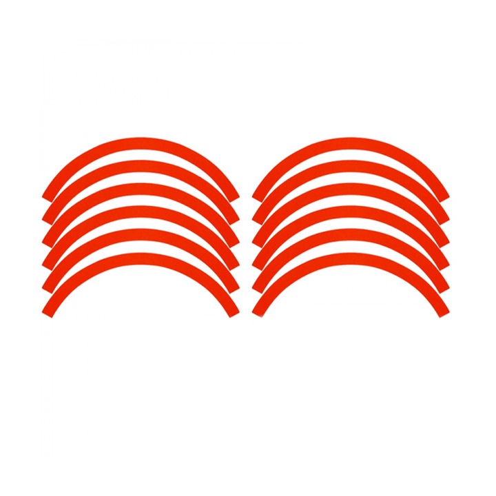 Set 4 cercuri stickere reflectorizante pentru 2 roti, trotineta electrica Xiaomi M365 / Pro / Pro2 / Mi 1S / Mi 3, rosu