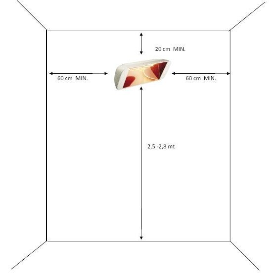 Incalzitor cu infrarosii Heliosa Design 66 2kW, Culoare alb, IPX5, Fabricatrie Italia. Interior si exterior, Rezistent la apa