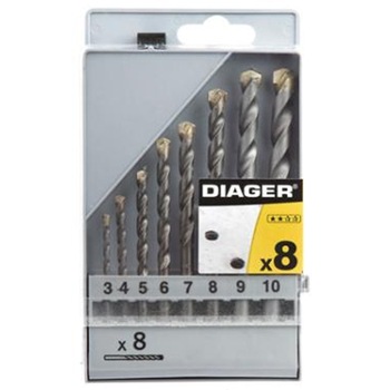 Truse de burghie Diager cu coada cilindrica, 3-10, 8 piese Truse de burghie Diager cu coada cilindrica, 3-10, 8 piese