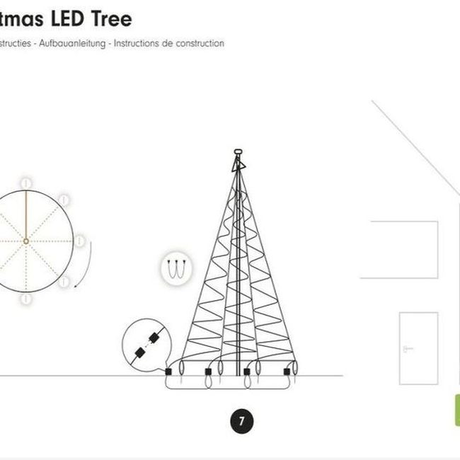 Инсталация под формата на коледна елха 400CM, топла светлина, 640LED ...