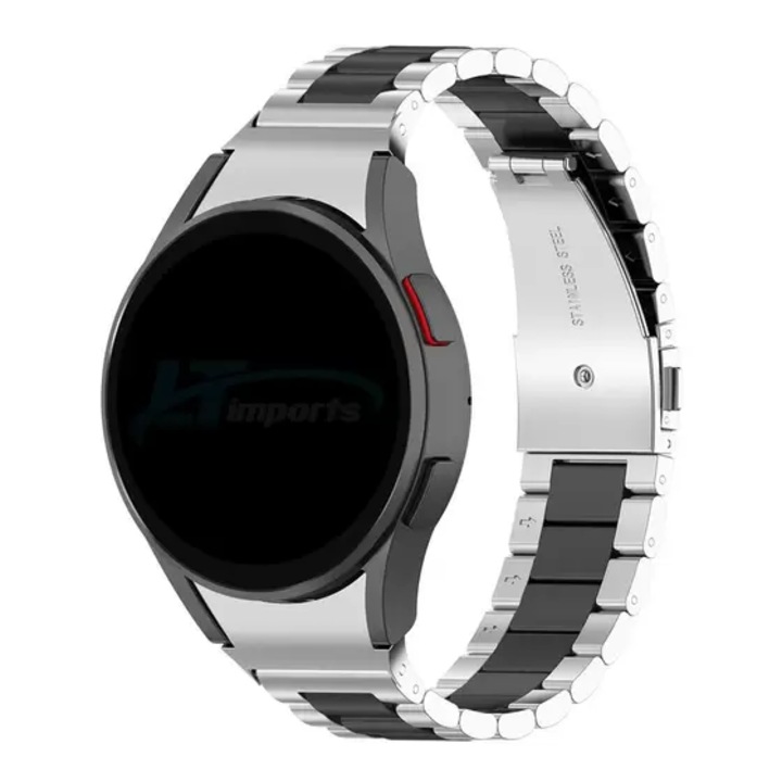 Curea Metalica MTP Compatibila Galaxy Watch 5, 40mm, Silver/Black