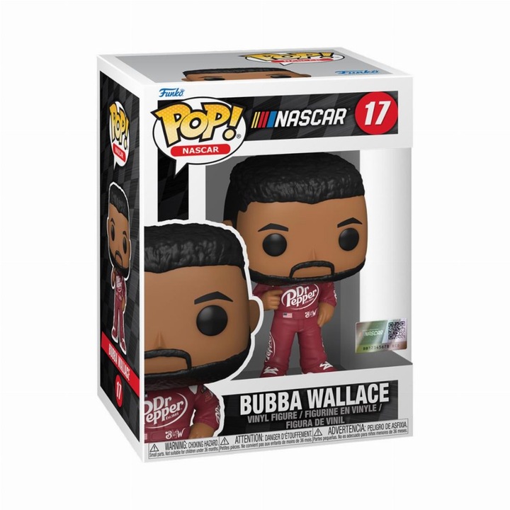 Bubba Wallace figura, Funko POP, 10cm, +3 év, Többszínű