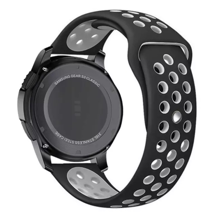 Curea silicon MTP 22 mm, design Sport, compatibila cu Samsung Galaxy Watch 46mm, Gray/Black