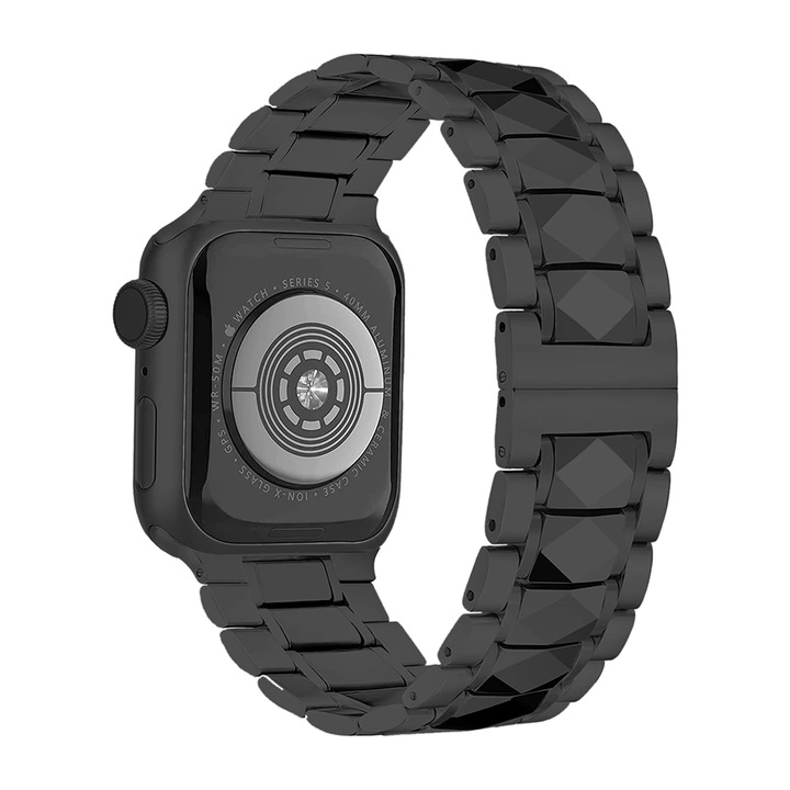 Curea Metalica MTP Tungsten pentru Apple Watch, Compatibila cu Apple Watch 1/2/3/4/5/6/SE, Black 38mm