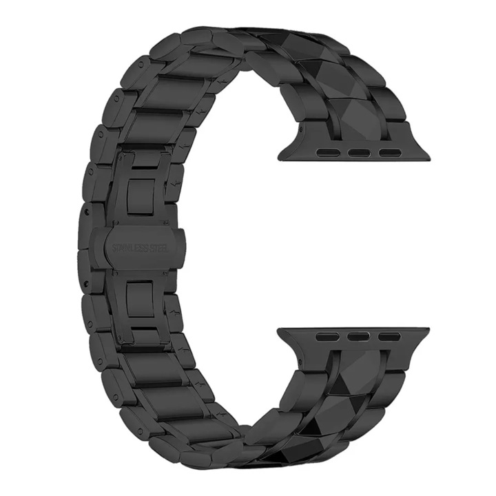 Curea Metalica MTP Tungsten pentru Apple Watch, Compatibila cu Apple Watch 1/2/3/4/5/6/SE, Black 40mm