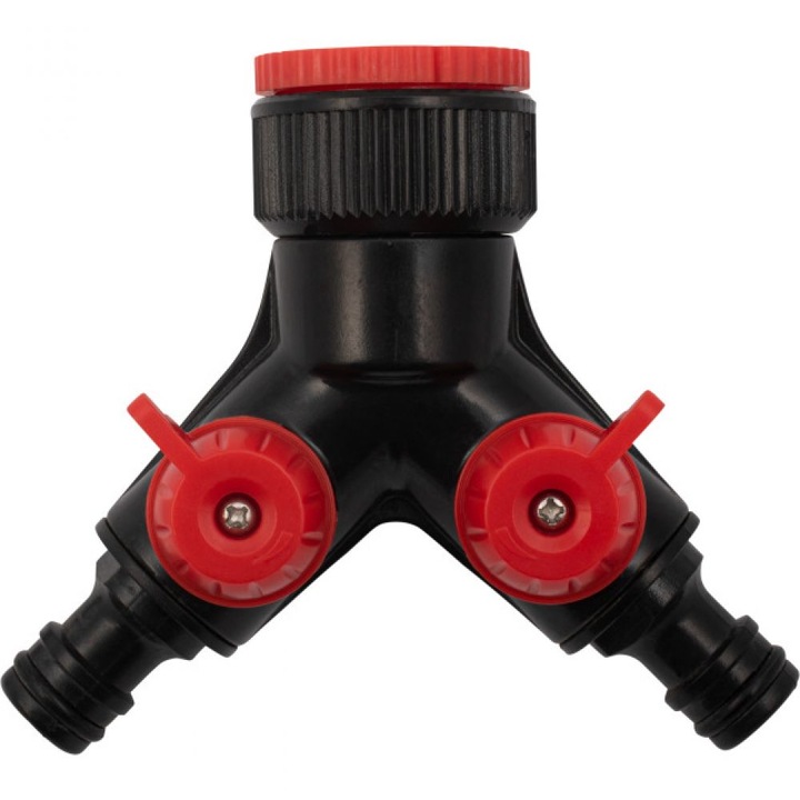 Adaptor Y cu robineti furtun 1-3/4 inch, plastic Meister
