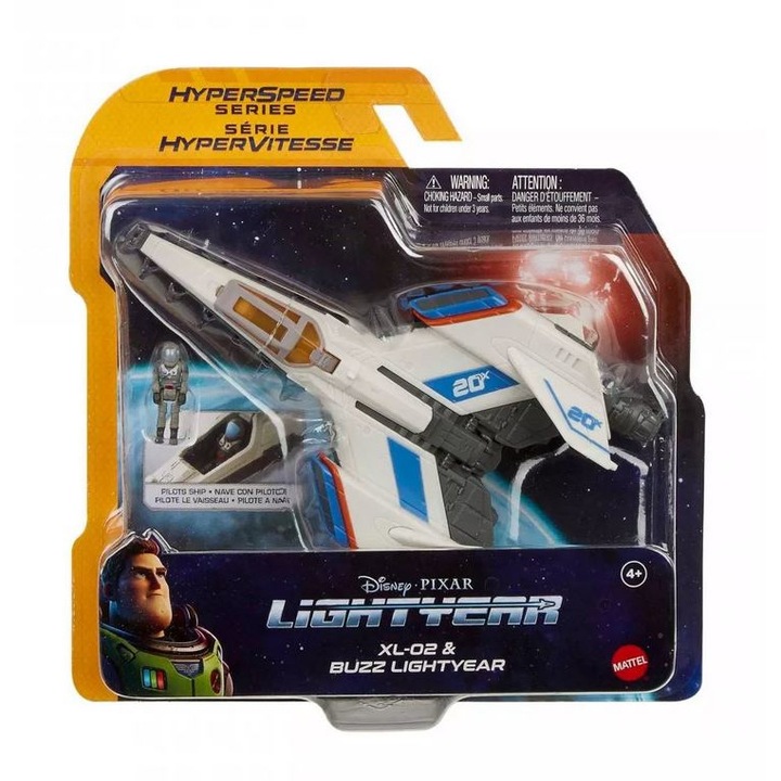 Figurina Disney Pixar, Mattel, Buzz Lightyear XL-02, +4 ani, 18 cm, Alb/Albastru